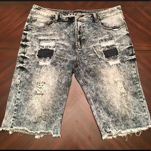 Black Premium Distressed Jean Shorts